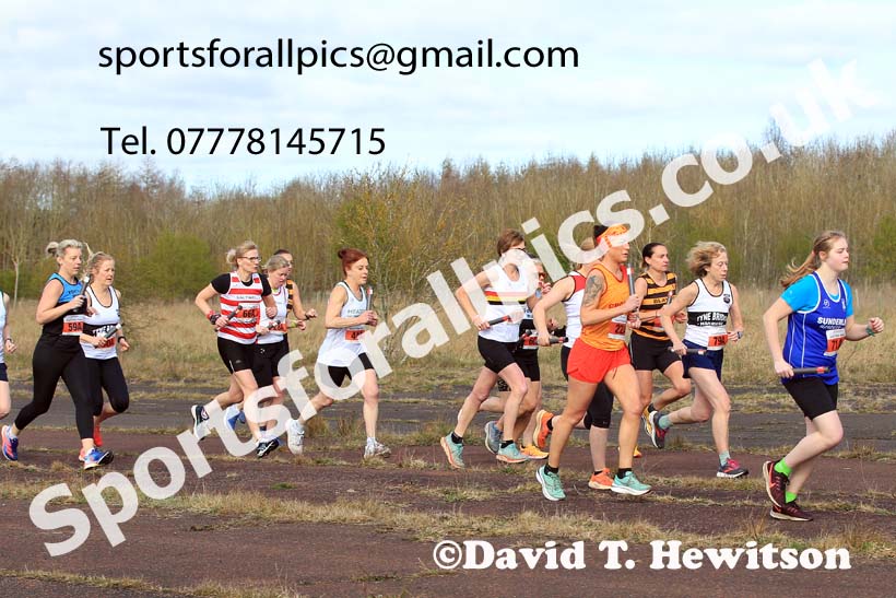 Senior womens 2023 Elswick Harriers Road Relays, Albamarle Barrack Airfield, Ouston, Northumberland. Photo: David T. Hewitson/Sports for All Pics